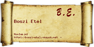 Boszi Etel névjegykártya